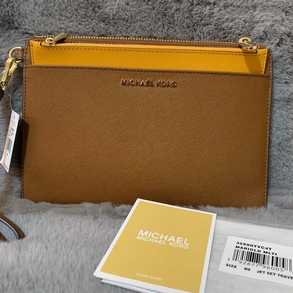 MICHAEL KORS XL POP CLUTCH WRISTLET LEATHER - Picture 2 of 6